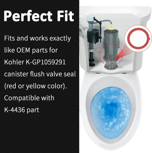 Flush Valve Seal for Kohler Canister Toilet Tank, Gasket Replacement Parts Compatible with K-GP1059291 K-4436