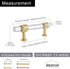 QOGRISUN 2-Pack Gold Modern Acrylic Cabinet Pulls with Brass Base, 3-3/4-inch Hole Center, 5.9-inch Total Length