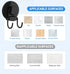 VIS'V Heavy Duty Suction Cup Hooks, Black Bathroom Shower Hooks, Removable Reusable Holders for Tile Wall, 2 Pcs