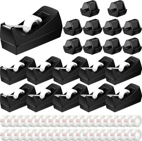 Yahenda 60 Pack Desktop Tape Dispenser with Non Skid Base and Transparent Tape