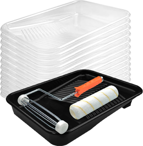 Great Andrew 9 Inch Paint Tray Set, 15-Pack, Plastic Paint Tray with