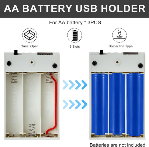 YCQDDA (4 Pack 5V 5V PCS) Portable USB Battery for LED Neon Signs Battery Operated Power Supply Converter for Plug