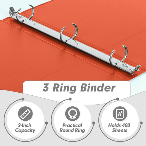PANDRI 6 Pack 2-Inch Binder - 2 Ring Binder Fits Letter Size 8.5'' x 11'' Paper, Versatile for Office Home School,