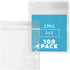 CLEAR PLASTIC RESEALABLE ZIP BAGS - Bulk GPI Pack of 100, 2" x 2" 2 mil Thick Strong Poly Baggies for Jewelry, Travel,