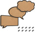 Navaris Cork Bulletin Board Set, 3X Pieces in Cute Decorative Speech and Thought Bubble Shapes with Push Pins