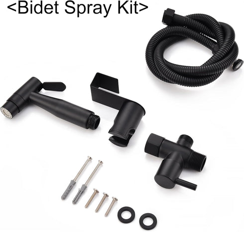 Senhozi Matte Black Toilet Bidet Sprayer, Sprayer Attachment with Stainless Steel Hose for Personal Hygiene, Handheld
