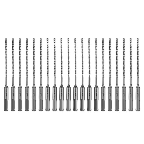SALI 20PCS 5/32"*6" SDS Plus Rotary Hammer Drill Bit Kit, Suitable for Concrete, Brick, Cement Walls, Stone