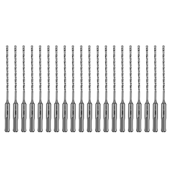 SALI 20PCS 5/32"*6" SDS Plus Rotary Hammer Drill Bit Kit, Suitable for Concrete, Brick, Cement Walls, Stone