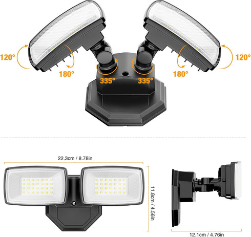 3200LM 32W 6500K IP66 2 Onforu Flood Lights Outdoor, LED Security Light Switch Controlled, Waterproof Outdoor Lights