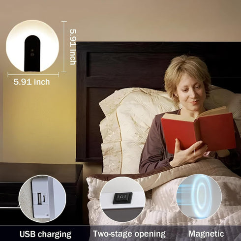 Gusweet 2000mAh Battery Operated Motion Sensor Night Lights, Rechargeable Wall Sconces Stick-on Wall Lights Wireless