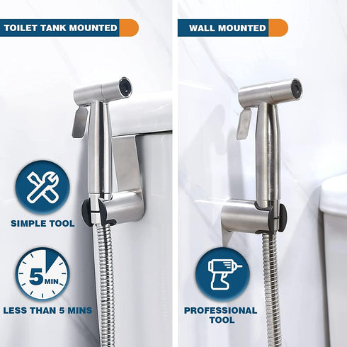 Aquadalus Handheld Bidet Sprayer for Toilet - Toilet Bidet Sprayer with Adjustable Water Pressure Control for Feminine