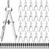 Zonon 24 Pcs Compass for Geometry, Bulk for Classroom Math Students Protractor for Art Compass Precision Tool with
