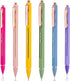 Mr. Pen Retractable Gel Pens, 6 Pack, Black Ink, Fine Point 0.5mm, Fast Dry, Cute Aesthetic Pens for Journaling