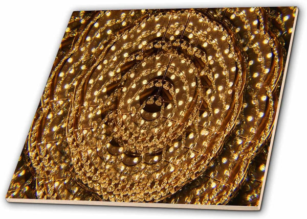 3dRose Image of Multiple Rows of A Chrystal Chandelier in Gold 8