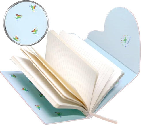 Rainbow PU Hardcover Journal, Magnetic Heart Flap Irregular Holographic Cracked Grain Leather Notebook with 8mm Lined