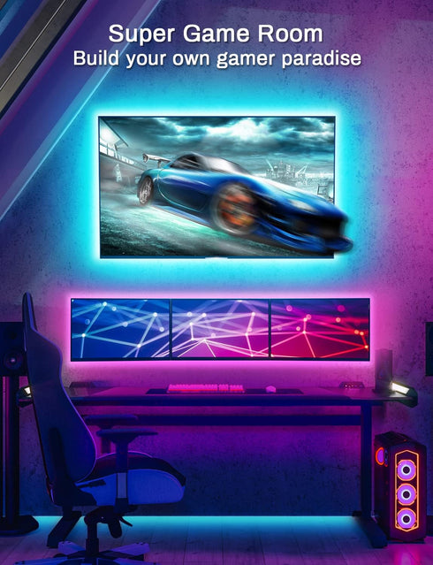 13.1ft 45-60in, 5050 MATICOD LED Lights for TV, TV Lights for Music Sync Color Changing Tv Backlight with Bluetooth