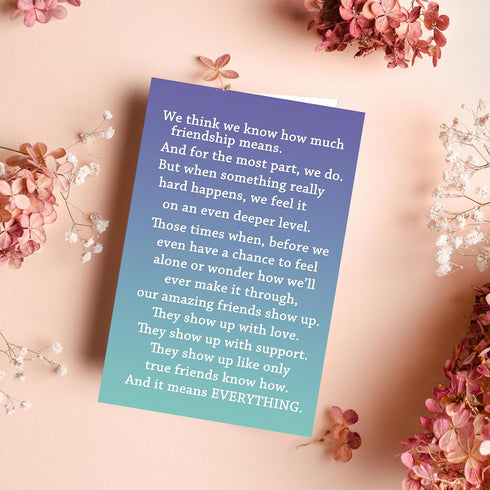 Duomeiji Thank You Card for Friend, Cute Appreciation Card for Kindest Person, Grateful for You, Heartfelt Thank You