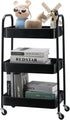 SETTFRFE 3 Tier Metal Rolling Cart with Wheels,Storage Organizer for Kitchen,Dorm,Bathroom,Classroom,17" D