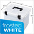 Pendaflex Portable File Box, Frosted White with Hinged Lid and 3 Black Letter Size Hanging Folders Included