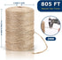 805FT Packing Vanhench Natural Jute Twine String, Bulk Hemp Jute Rope Cord Twine for Crafts Gardening, Gift Wrapping