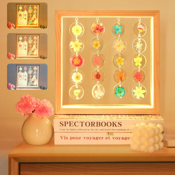TAEYONK Handmade Dried Flower LED Cute lamp, 3 Way Dimmable Cute Pressed Flower