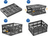 Eslite 34L Large Collapsible Plastic Folding Storage Crates, Pack of 3 (Grey)