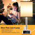 Yostyle Bedside Table Lamp - 4 USB Ports and AC Power Outlets with Alarm Clock Base