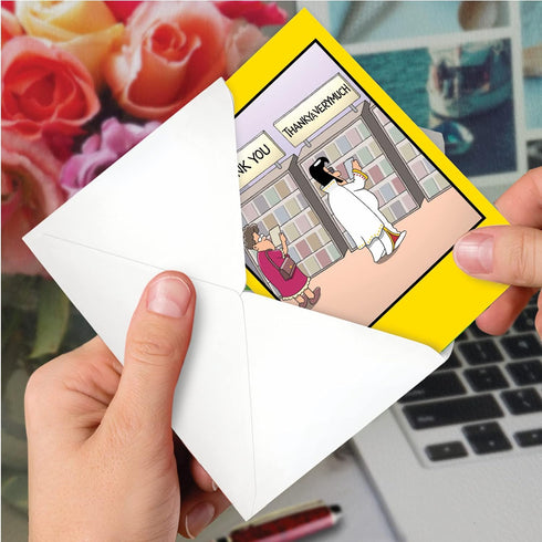 5 7 Inch (1 3757 NobleWorks - Funny Thank You Paper Card with x Envelope For Men and Women Card) ThankYa