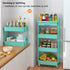 Calmootey 4-Tier Rolling Utility Cart with Drawer, Multifunctional Storage Organizer with Plastic Shelf & Metal Wheel,
