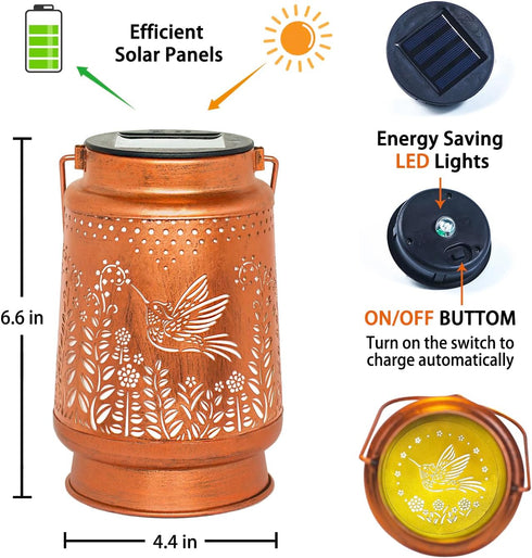 Hummingbird Hummingbird Mothers Day Gifts for Mom Solar Lanterns Outdoor Waterproof Hanging Solar Lights Gifts