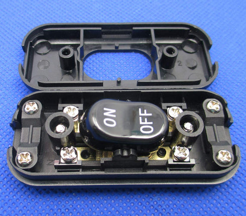 E-outstanding Inline Cord Switch On/Off Black Button Feed Cord Switch for Table Lamp Desk Light