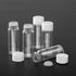 14ml Clear Glass Vial, 20pcs with White Screw Cap and Inner Plug, Leak-Proof Sealed Sample Vials