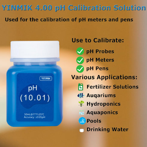 pH Meter Calibration Solution Kit (4.00, 7.00 & 10.01) with pH Electrode Storage Solution, 3 Bottles Buffer Solution