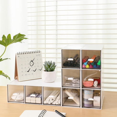Plastic 3 Drawer Organizer for Cosmetic Storage, Makeup Organizer for Nail Polish, Brushes, Jewelry (White)