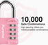 Puroma 1 Pack Waterproof Combination Lock, 4 Digit Padlock for School Gym Locker, Outdoor Storage (Rose Pink)