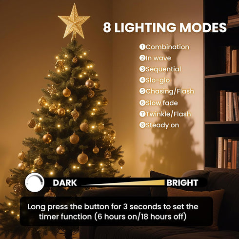 500 42Ft Dailyart Fairy Lights Plug in, Led with Remote Small Warm String Lights with Timer Long Twinkle Waterproof