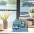 UnionBasic Desk Organizer, Blue Multifunctional Leather Desktop Pen Holder for Business Card, Pen & Mobile Phone