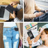 Lemical Mini Memo Pad with Calculator, A7 Pocket Notepad Holder Set with 80 Lined Sheets, PU Leather Cover