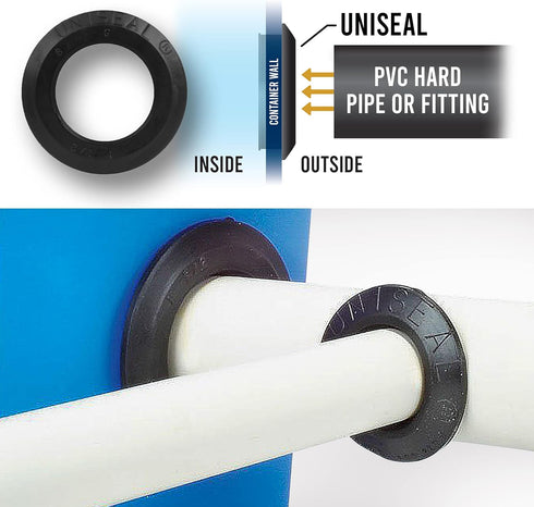 1-1/2" UNISEAL Flexible Tank Adapter (Bulkhead) - 5 Pack