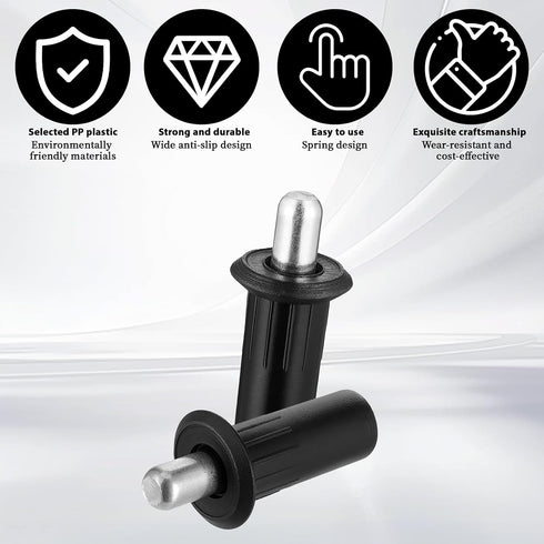 Azefnuhk 8 Pieces Black Metal Cabinet Door Damper Replacement Pins, Spring Loaded Telescopic Pivot Pin, Furniture