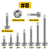 200pcs #8×1" Self Tapping Screws, 410 Stainless Steel Hex Washer Head Self Drilling Screws, High-Strength Metal