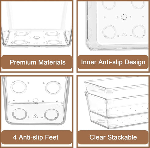 7Pack 6"*9" Desk Drawer Organizers, makeup acrylic drawer organizer trays for vanity, bathroom, office, nightstand