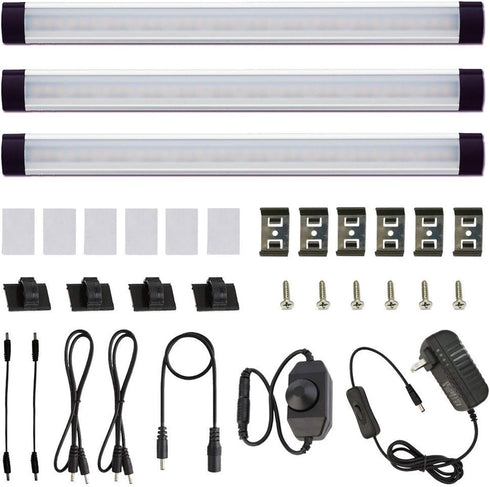 AIBOO Dimmable LED Under Cabinet Lighting Under Counter LED Light Bar Linkable
