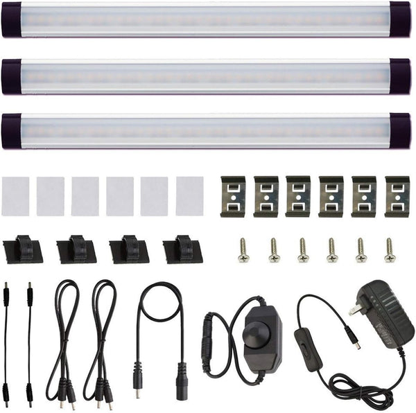 AIBOO Dimmable LED Under Cabinet Lighting Under Counter LED Light Bar Linkable
