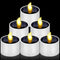6 Pcs Outdoor Waterproof Solar Tea Lights, 2 x 2.2 Inches Rechargeable Flameless Flicker LED Dusk to Dawn Tealight