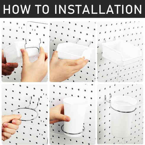 30 Pcs Pegboard Accessories Organizer Kit - Includes Pegboard Storage Basket, Shelf, Organizer Bins, Cup Holder