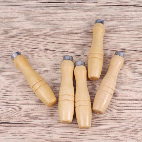 Yardwe 10PCS Wooden File Handle with Strong Metal Collars for File Cutting Tool Craft, 4 Inch