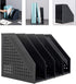 Leven Collapsible Magazine File Holder - Desk Organizer with 4 Vertical Compartments for Office Organization