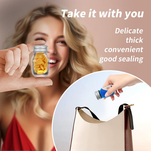 eispap 9Pcs 1oz 30 ml (9) Glass medicine bottles Glass Reagent Bottles Transparent Sample Jar,Wide Mouth,Screw Cap