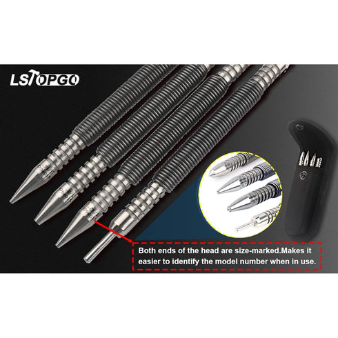 Spring Nail Set, 4pcs Dual Head Nail Setter and Hammerless Door Hinge Pin Removal Tool